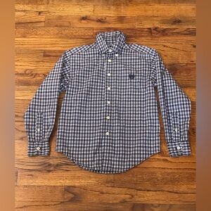 Chaps Multi Color Plaid LS Button Down Shirt 
Size 8 - 10 Medium 
100% Cotton
Sm
